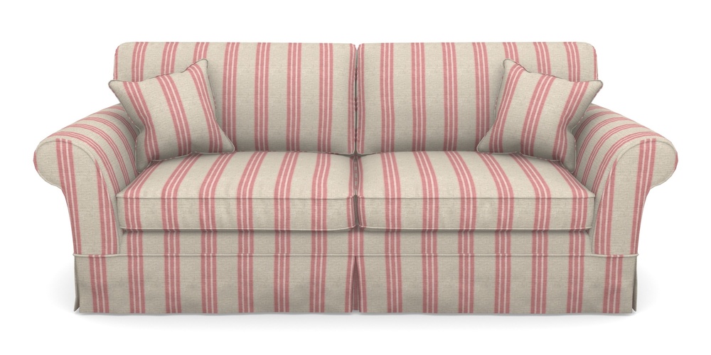 Product photograph of Lanhydrock 4 Seater Sofa In Cloth 18 Stripes - Bengal - Cranberry from Sofas and Stuff Limited