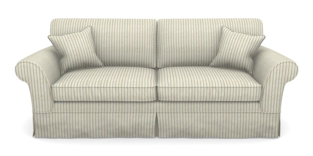 Product photograph of Lanhydrock 4 Seater Sofa In Cloth 18 Stripes - Ticking - Basil from Sofas and Stuff Limited