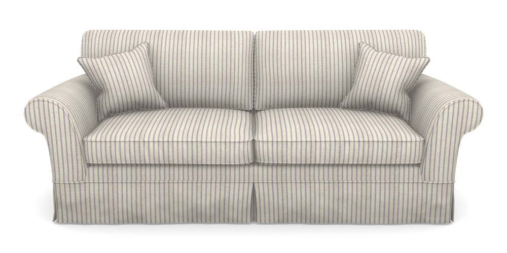 Product photograph of Lanhydrock 4 Seater Sofa In Cloth 18 Stripes - Ticking - Indigo from Sofas and Stuff Limited