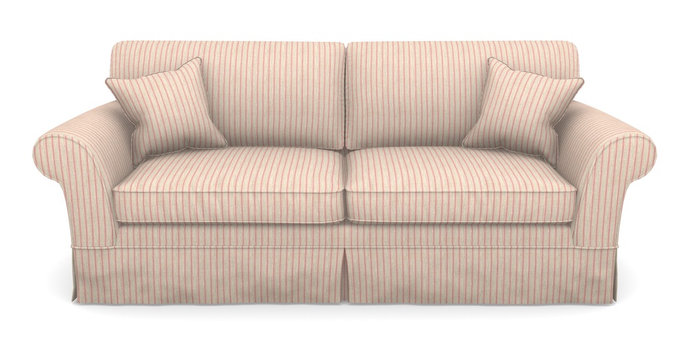 Product photograph of Lanhydrock 4 Seater Sofa In Cloth 18 Stripes - Ticking - Cranberry from Sofas and Stuff Limited