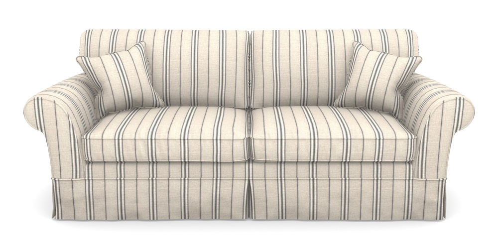 Product photograph of Lanhydrock 4 Seater Sofa In Cloth 18 Stripes - Regimental - Bible Black from Sofas and Stuff Limited