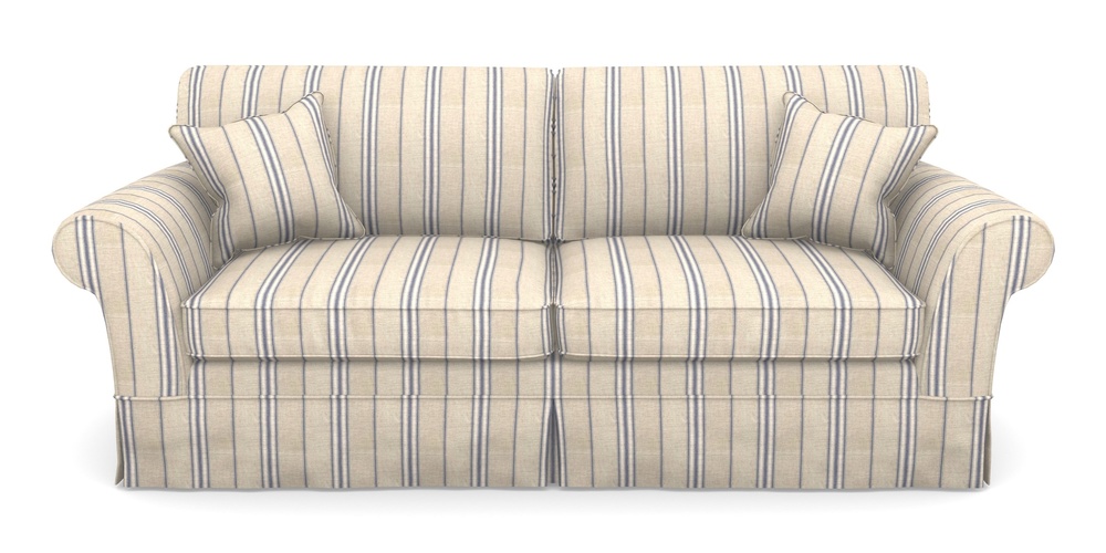 Product photograph of Lanhydrock 4 Seater Sofa In Cloth 18 Stripes - Regimental - Indigo from Sofas and Stuff Limited