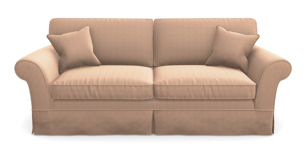 Product photograph of Lanhydrock 4 Seater Sofa In Cloth 21 - Simple Stripe - Ginger Snap from Sofas and Stuff Limited