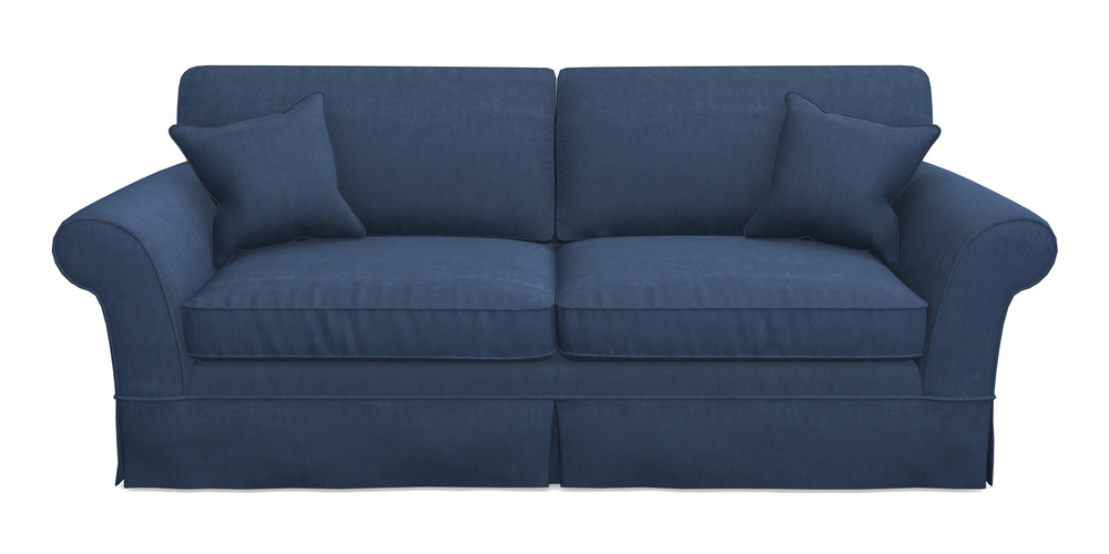 Product photograph of Lanhydrock 4 Seater Sofa In Clever Tough And Eco Velvet - Agean from Sofas and Stuff Limited