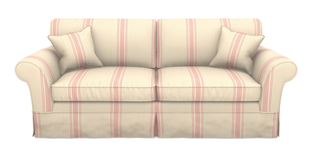 Product photograph of Lanhydrock 4 Seater Sofa In Cloth 22 - Racing Stripes Cheltenham - Cherry from Sofas and Stuff Limited