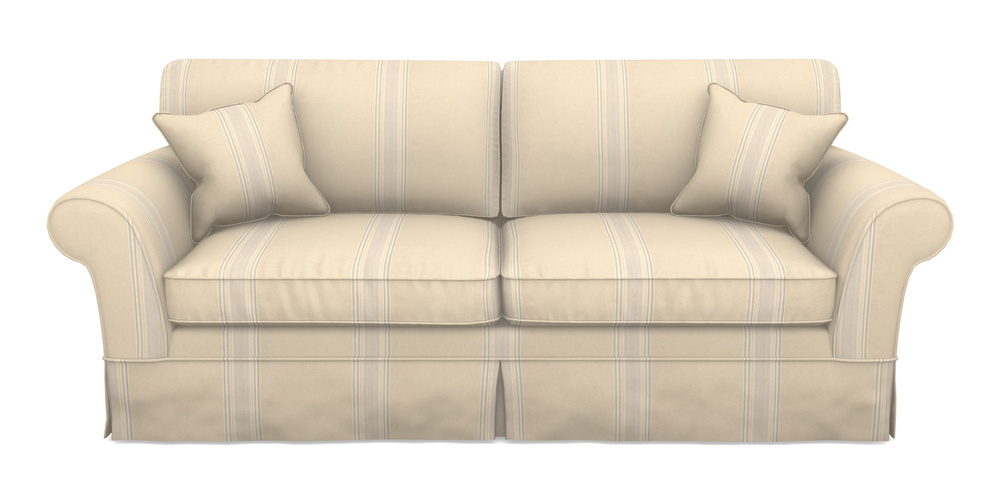 Product photograph of Lanhydrock 4 Seater Sofa In Cloth 22 - Racing Stripes Cheltenham - Dove from Sofas and Stuff Limited