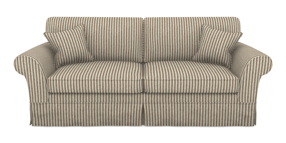 Product photograph of Lanhydrock 4 Seater Sofa In Cloth 22 - Pinstripe - Peat from Sofas and Stuff Limited