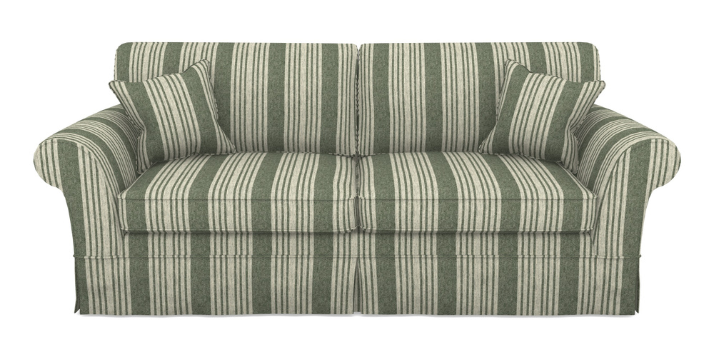 Product photograph of Lanhydrock 4 Seater Sofa In Cloth 22 - Bayadere - Courgette from Sofas and Stuff Limited