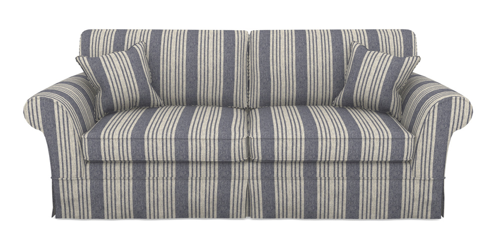 Product photograph of Lanhydrock 4 Seater Sofa In Cloth 22 - Bayadere - Deep Water from Sofas and Stuff Limited