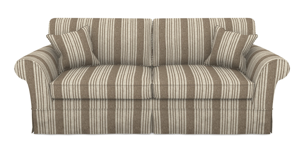 Product photograph of Lanhydrock 4 Seater Sofa In Cloth 22 - Bayadere - Peat from Sofas and Stuff Limited