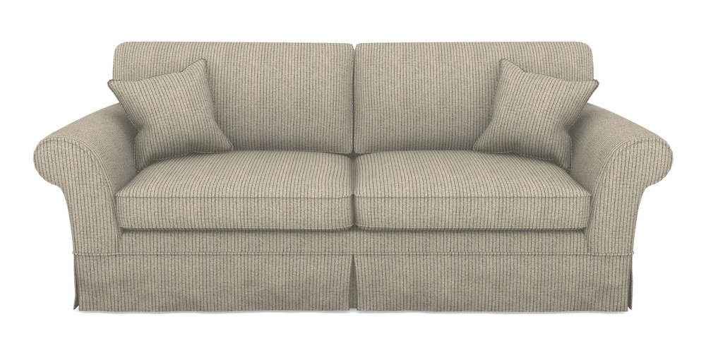 Product photograph of Lanhydrock 4 Seater Sofa In Cloth 20 - Design 5 - Black Stripe from Sofas and Stuff Limited