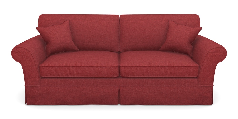 Product photograph of Lanhydrock 4 Seater Sofa In Easy Clean Plain - Claret from Sofas and Stuff Limited