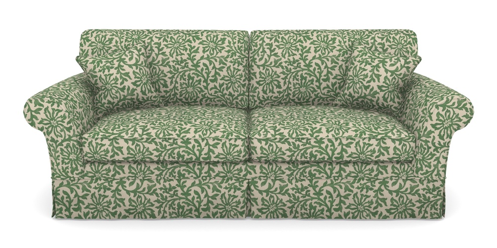 Product photograph of Lanhydrock 4 Seater Sofa In V A Brompton Collection - Floral Scroll - Basil from Sofas and Stuff Limited