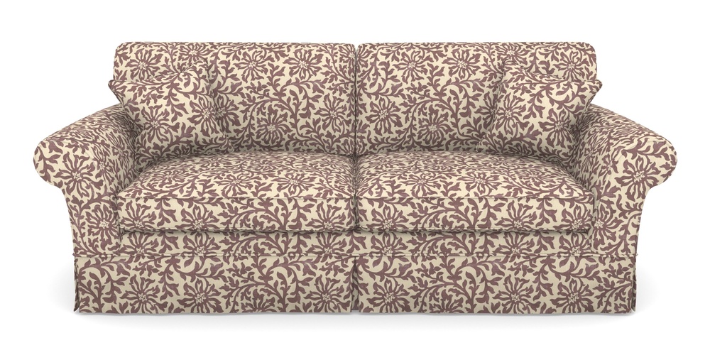 Product photograph of Lanhydrock 4 Seater Sofa In V A Brompton Collection - Floral Scroll - Cacao from Sofas and Stuff Limited