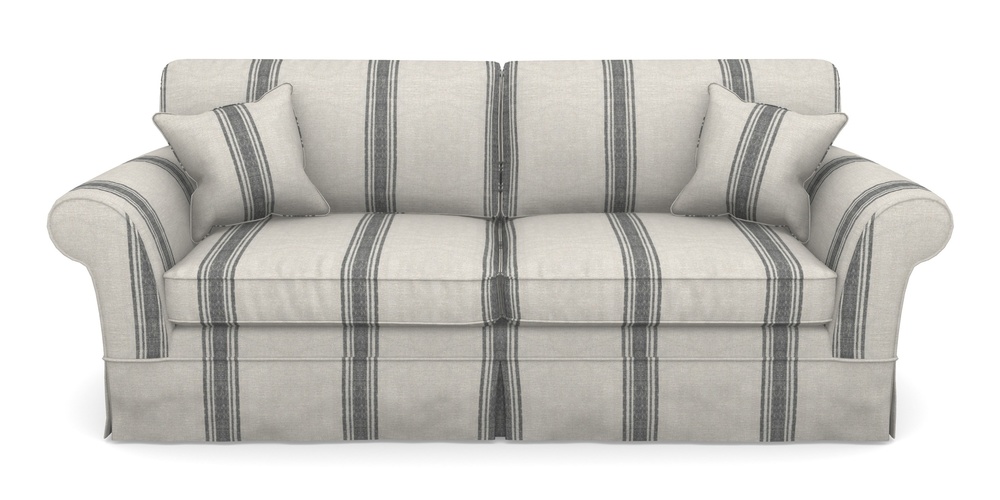 Product photograph of Lanhydrock 4 Seater Sofa In Flemish Stripe - Flemish Black from Sofas and Stuff Limited