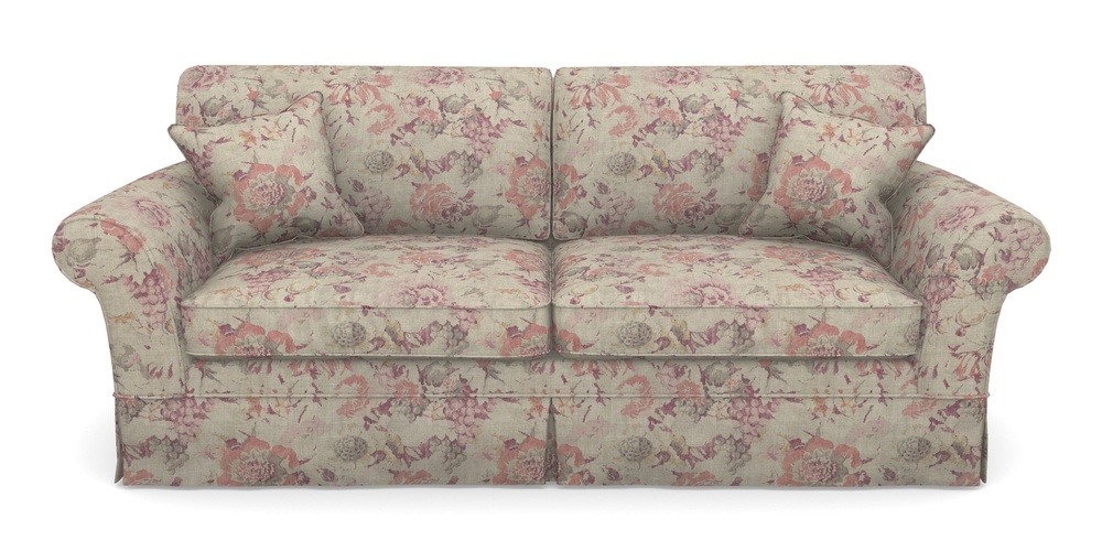 Product photograph of Lanhydrock 4 Seater Sofa In Floral Linen - Faith Antique Sangria from Sofas and Stuff Limited