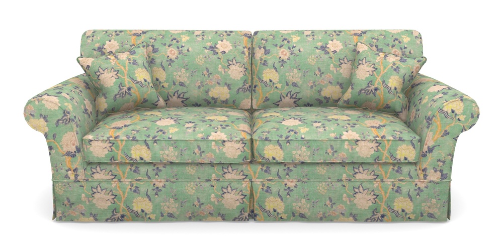 Product photograph of Lanhydrock 4 Seater Sofa In Floral Linen - Even So Verde from Sofas and Stuff Limited