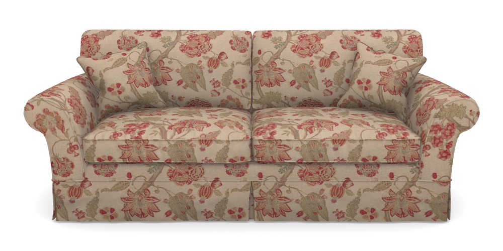 Product photograph of Lanhydrock 4 Seater Sofa In Floral Linen - Indienne T Rosso from Sofas and Stuff Limited