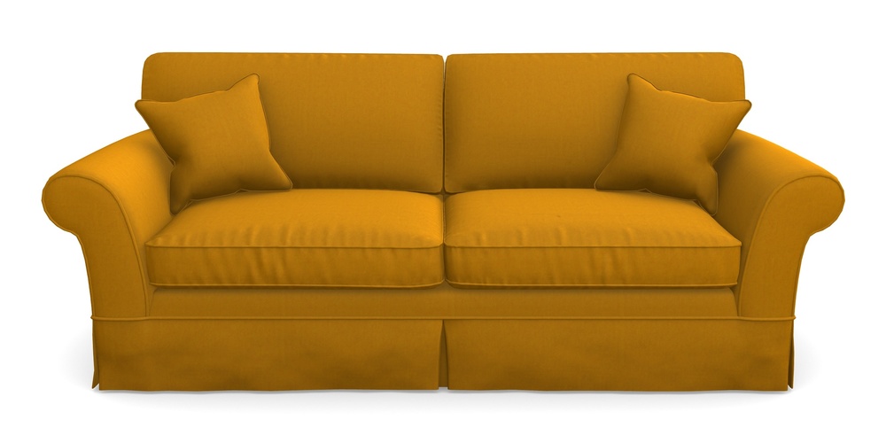 Product photograph of Lanhydrock 4 Seater Sofa In House Velvet - Saffron from Sofas and Stuff Limited