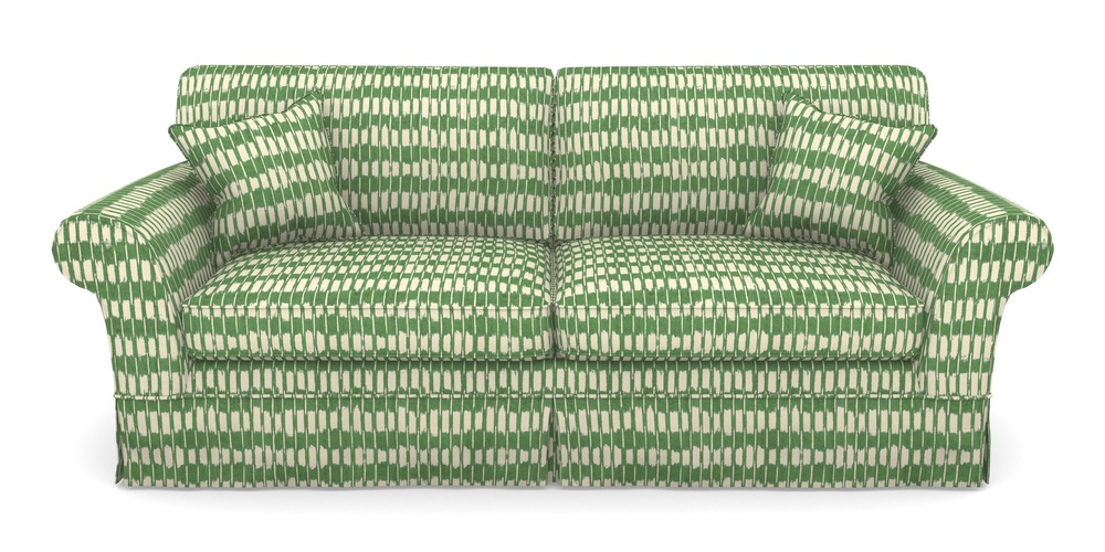 Product photograph of Lanhydrock 4 Seater Sofa In V A Brompton Collection - Ikat - Basil from Sofas and Stuff Limited