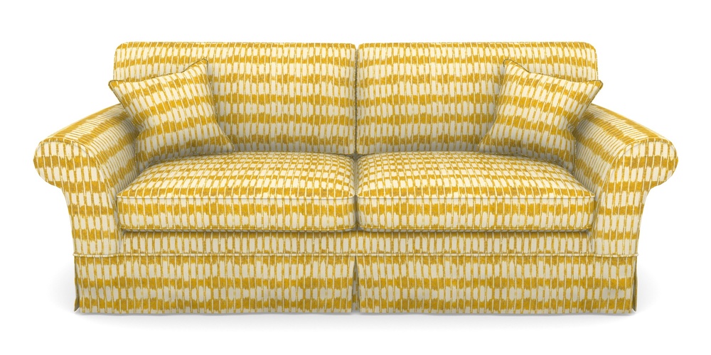 Product photograph of Lanhydrock 4 Seater Sofa In V A Brompton Collection - Ikat - Corn from Sofas and Stuff Limited