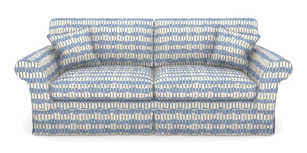 Product photograph of Lanhydrock 4 Seater Sofa In V A Brompton Collection - Ikat - Morning Blue from Sofas and Stuff Limited