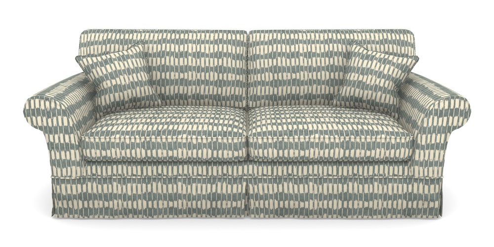 Product photograph of Lanhydrock 4 Seater Sofa In V A Brompton Collection - Ikat - Pebble from Sofas and Stuff Limited