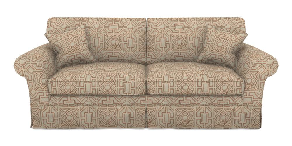 Product photograph of Lanhydrock 4 Seater Sofa In Rhs Collection - Large Knot Garden Linen - Terracotta from Sofas and Stuff Limited