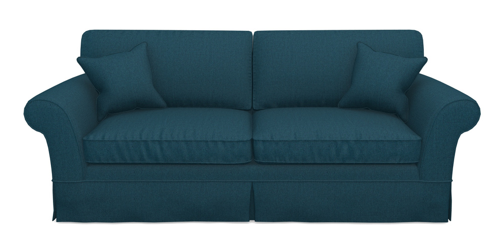 Product photograph of Lanhydrock 4 Seater Sofa In Plain Linen Cotton - Ink Pot from Sofas and Stuff Limited