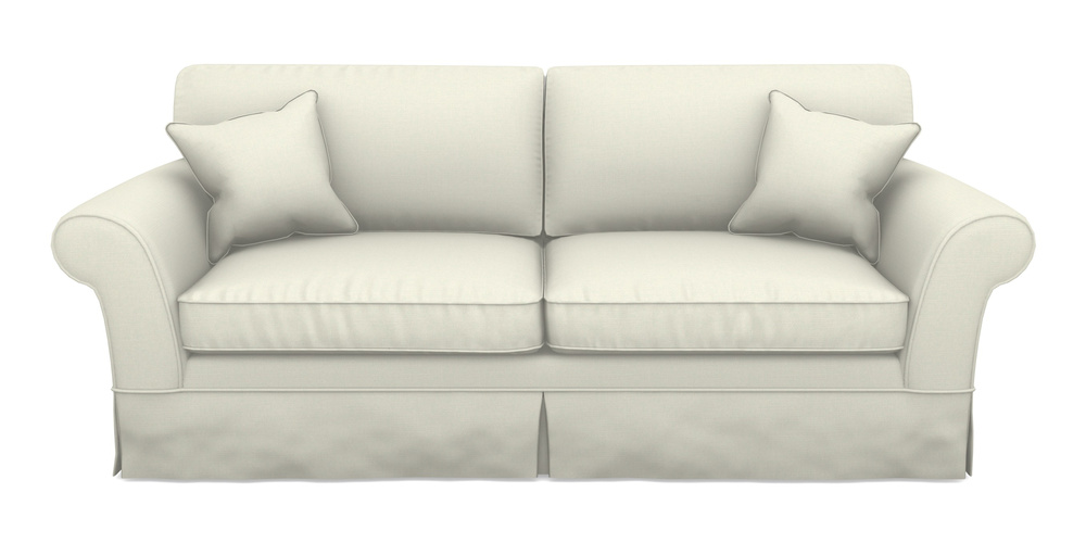 Product photograph of Lanhydrock 4 Seater Sofa In Plain Linen Cotton - Meringue from Sofas and Stuff Limited