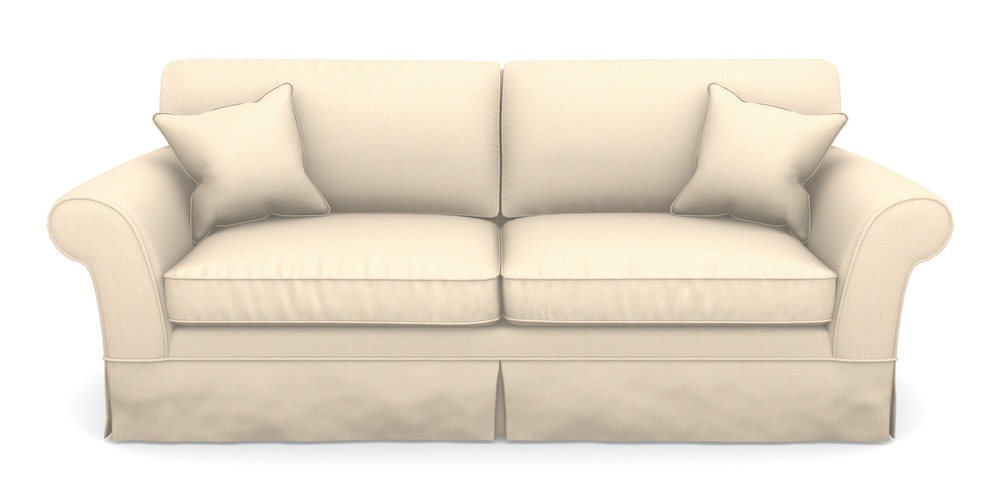 Product photograph of Lanhydrock 4 Seater Sofa In Plain Linen Cotton - Rice Pudding from Sofas and Stuff Limited