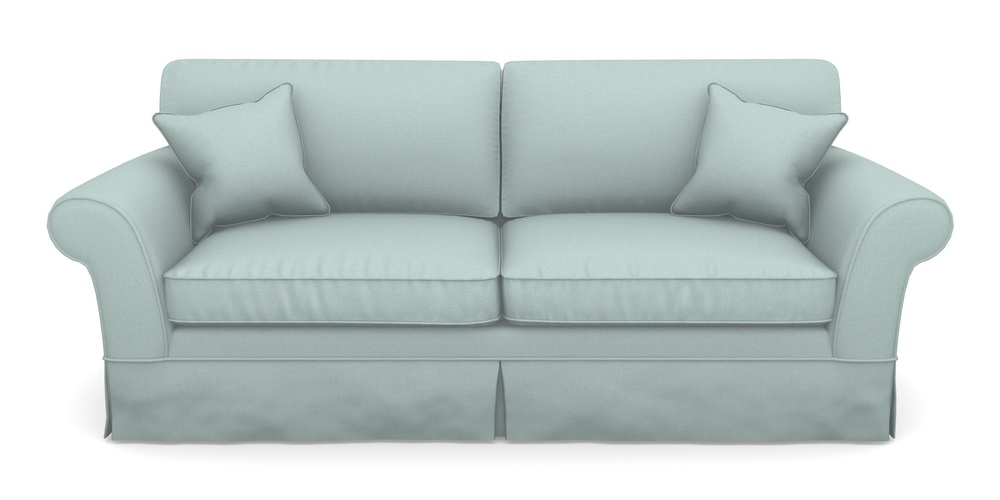 Product photograph of Lanhydrock 4 Seater Sofa In Plain Linen Cotton - Robins Egg from Sofas and Stuff Limited