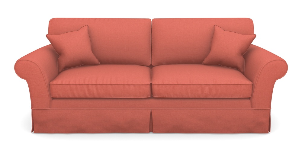 Product photograph of Lanhydrock 4 Seater Sofa In Plain Linen Cotton - Tequila Sunset from Sofas and Stuff Limited