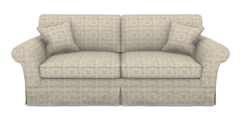 Product photograph of Lanhydrock 4 Seater Sofa In Rhs Collection - Small Knot Garden Cotton Weave - Gold from Sofas and Stuff Limited