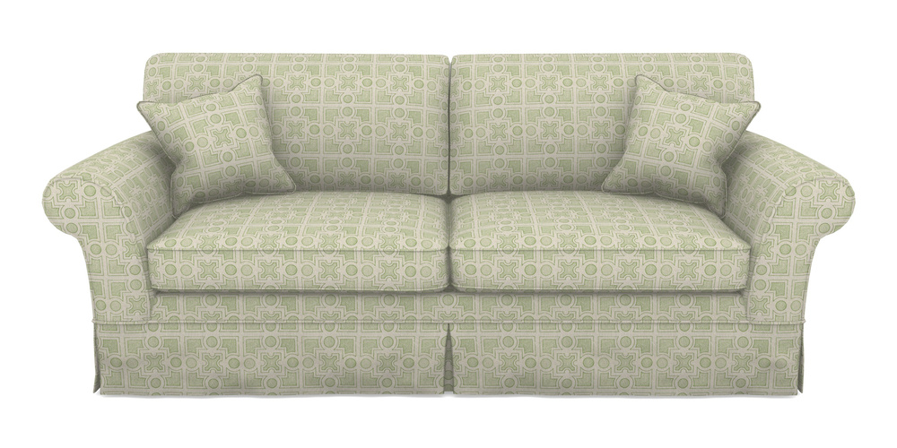 Product photograph of Lanhydrock 4 Seater Sofa In Rhs Collection - Small Knot Garden Cotton Weave - Green from Sofas and Stuff Limited