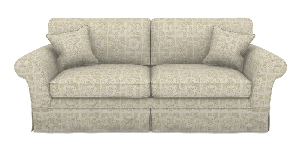 Product photograph of Lanhydrock 4 Seater Sofa In Rhs Collection - Small Knot Garden Cotton Weave - Olive from Sofas and Stuff Limited