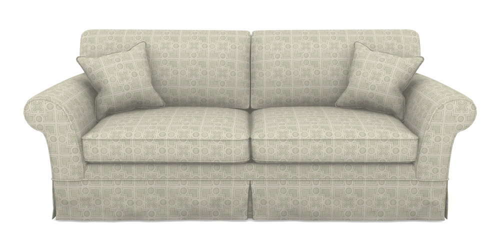 Product photograph of Lanhydrock 4 Seater Sofa In Rhs Collection - Small Knot Garden Cotton Weave - Pistachio from Sofas and Stuff Limited