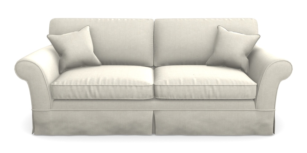 Product photograph of Lanhydrock 4 Seater Sofa In Super Soft Velvet - Linen from Sofas and Stuff Limited