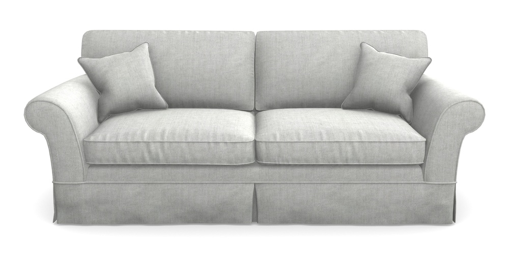 Product photograph of Lanhydrock 4 Seater Sofa In Super Soft Velvet - Silver from Sofas and Stuff Limited
