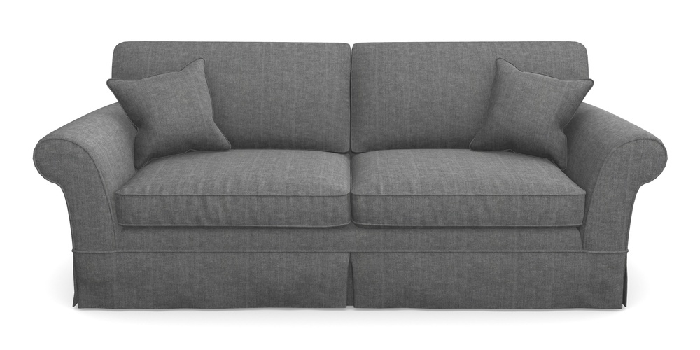 Product photograph of Lanhydrock 4 Seater Sofa In Super Soft Velvet - Steel from Sofas and Stuff Limited