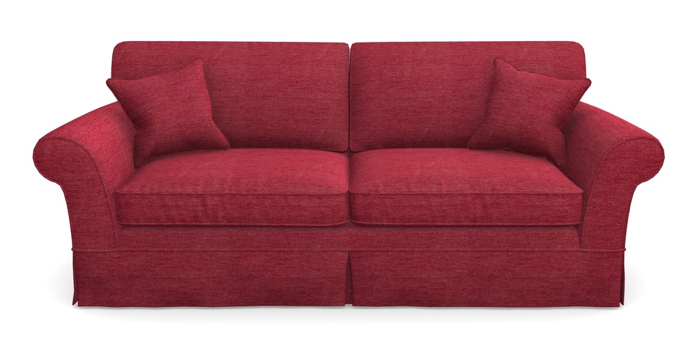 Product photograph of Lanhydrock 4 Seater Sofa In Textured Velvet - Firebrick from Sofas and Stuff Limited