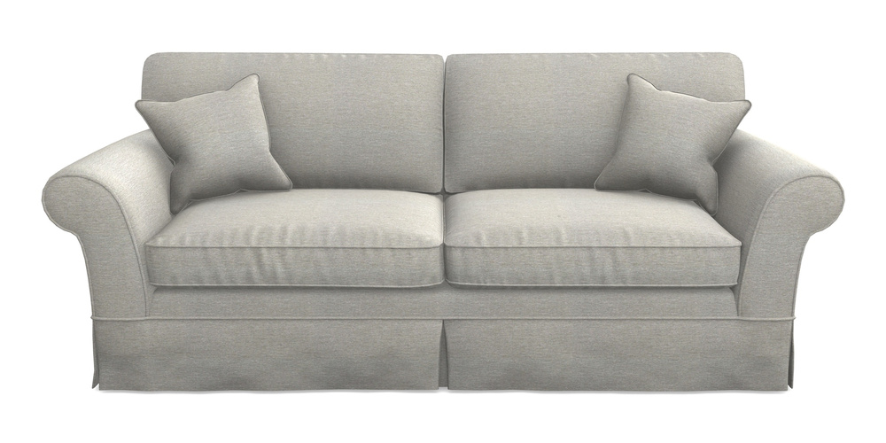 Product photograph of Lanhydrock 4 Seater Sofa In Textured Velvet - Silver from Sofas and Stuff Limited