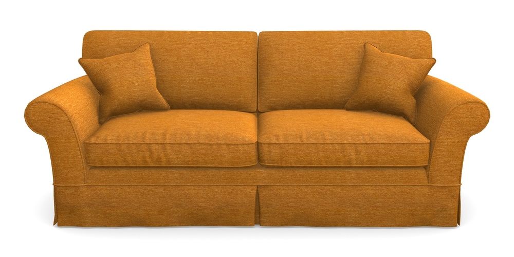 Product photograph of Lanhydrock 4 Seater Sofa In Textured Velvet - Turmeric from Sofas and Stuff Limited