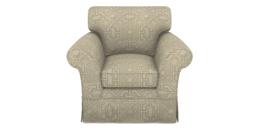 Product photograph of Lanhydrock Chair In Rhs Collection - Large Knot Garden Linen - Pistachio from Sofas and Stuff Limited