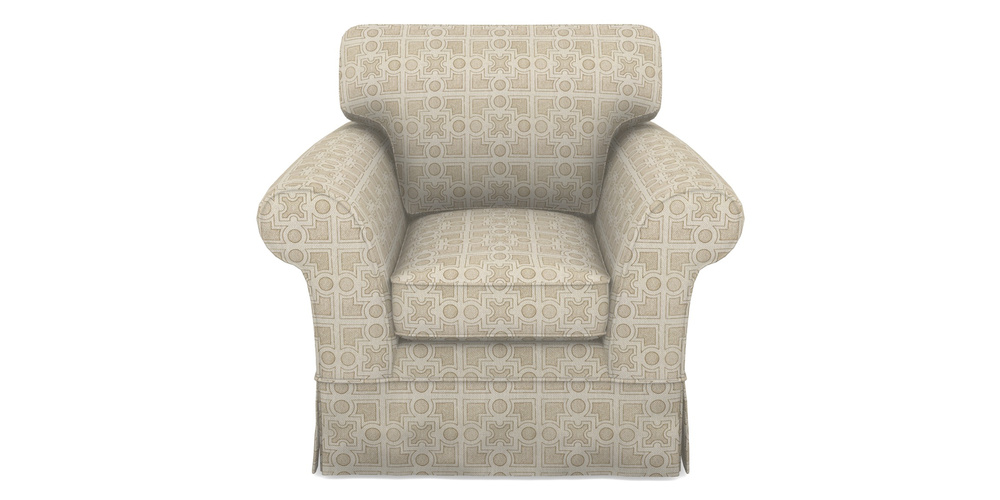 Product photograph of Lanhydrock Chair In Rhs Collection - Small Knot Garden Cotton Weave - Gold from Sofas and Stuff Limited