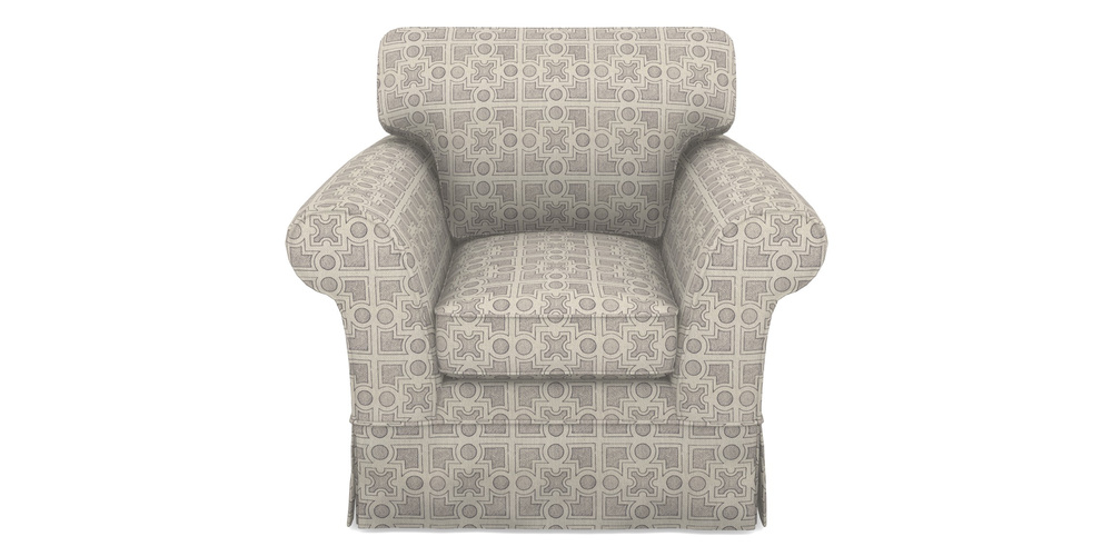 Product photograph of Lanhydrock Chair In Rhs Collection - Small Knot Garden Cotton Weave - Grey from Sofas and Stuff Limited