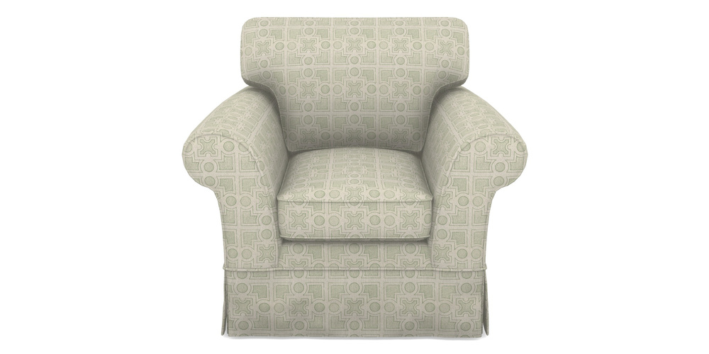 Product photograph of Lanhydrock Chair In Rhs Collection - Small Knot Garden Cotton Weave - Pistachio from Sofas and Stuff Limited