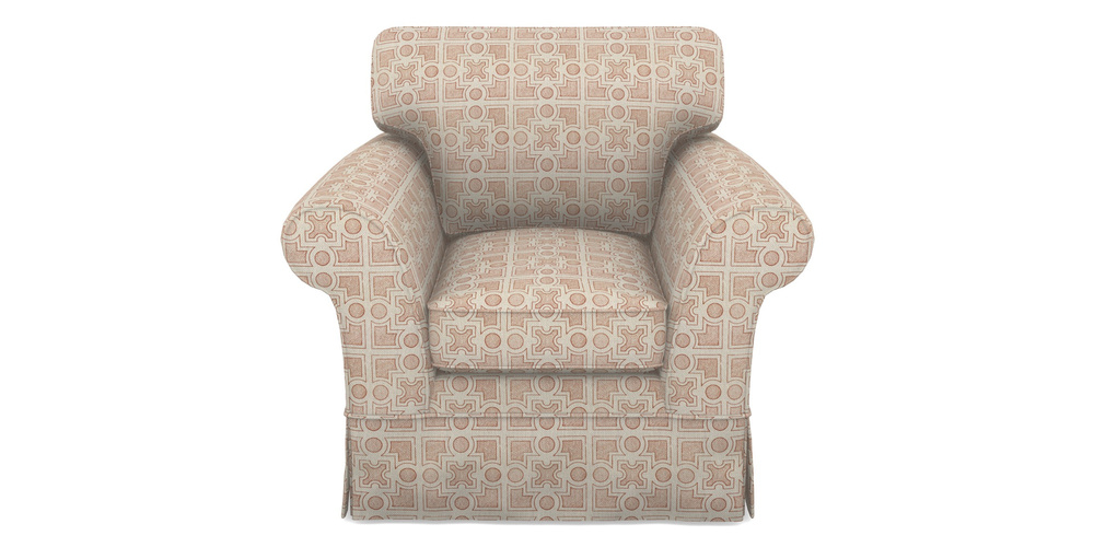 Product photograph of Lanhydrock Chair In Rhs Collection - Small Knot Garden Cotton Weave - Terracotta from Sofas and Stuff Limited