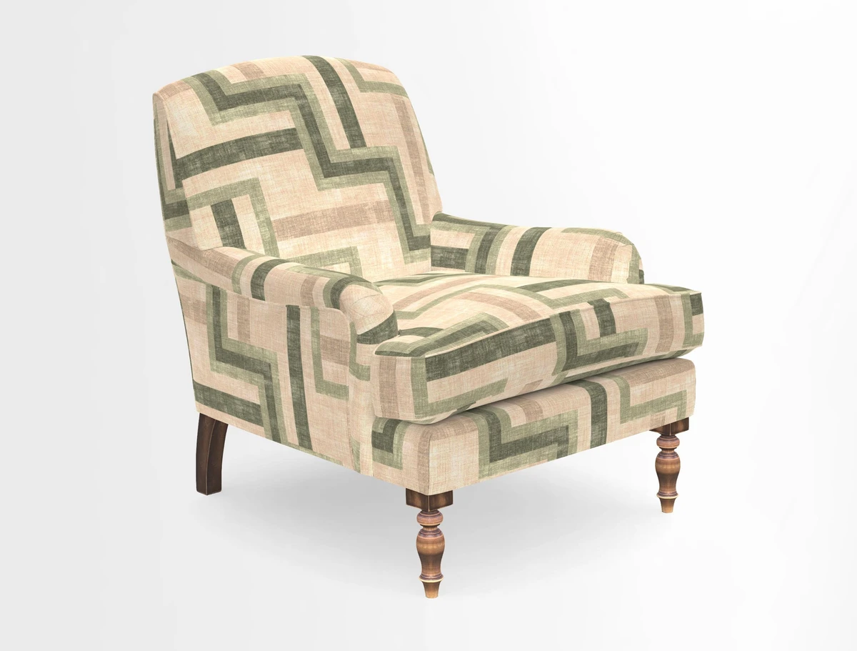 Lyndhurst Chair in V&A Threads of India Opulent-Velvets Lahore Dynasty Slate