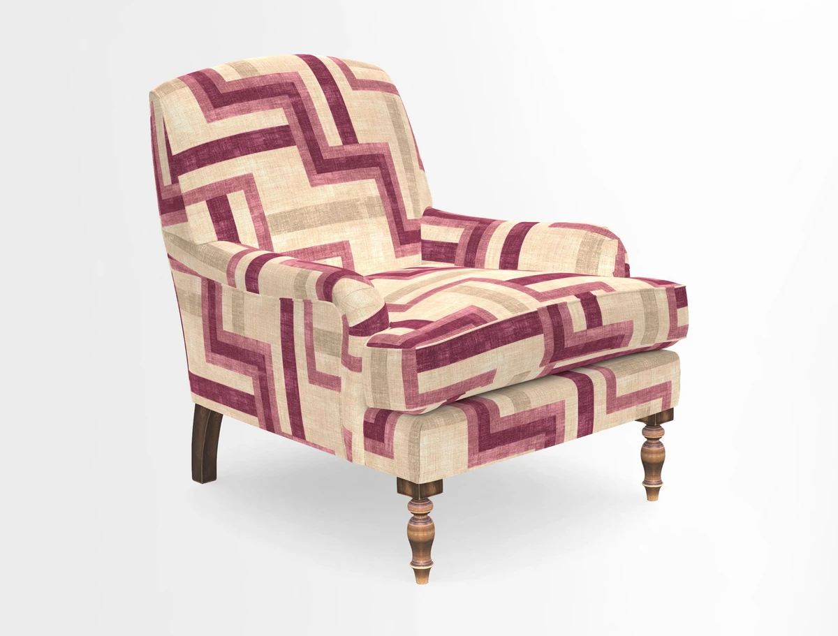 Lyndhurst Chair in V&A Threads of India Opulent-Velvets Lahore Dynasty Slate